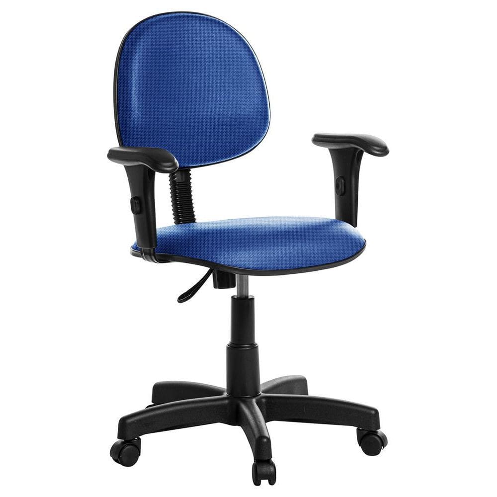 Cadeira Executiva Giratória Azul - Poliuretano - Base em Aço