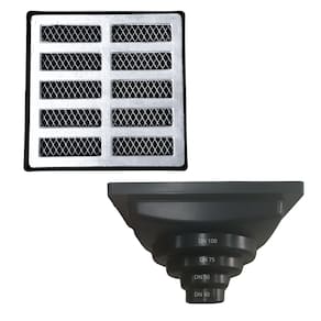 Ralo Anti Cheiro Aluminio 15x15 Reta com Tela e Coletor Preto Saída Adapt de 40mm até 100mm +4