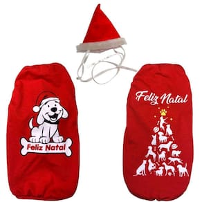 Kit 2 Camisetas E 1 Gorrinho De Natal - P