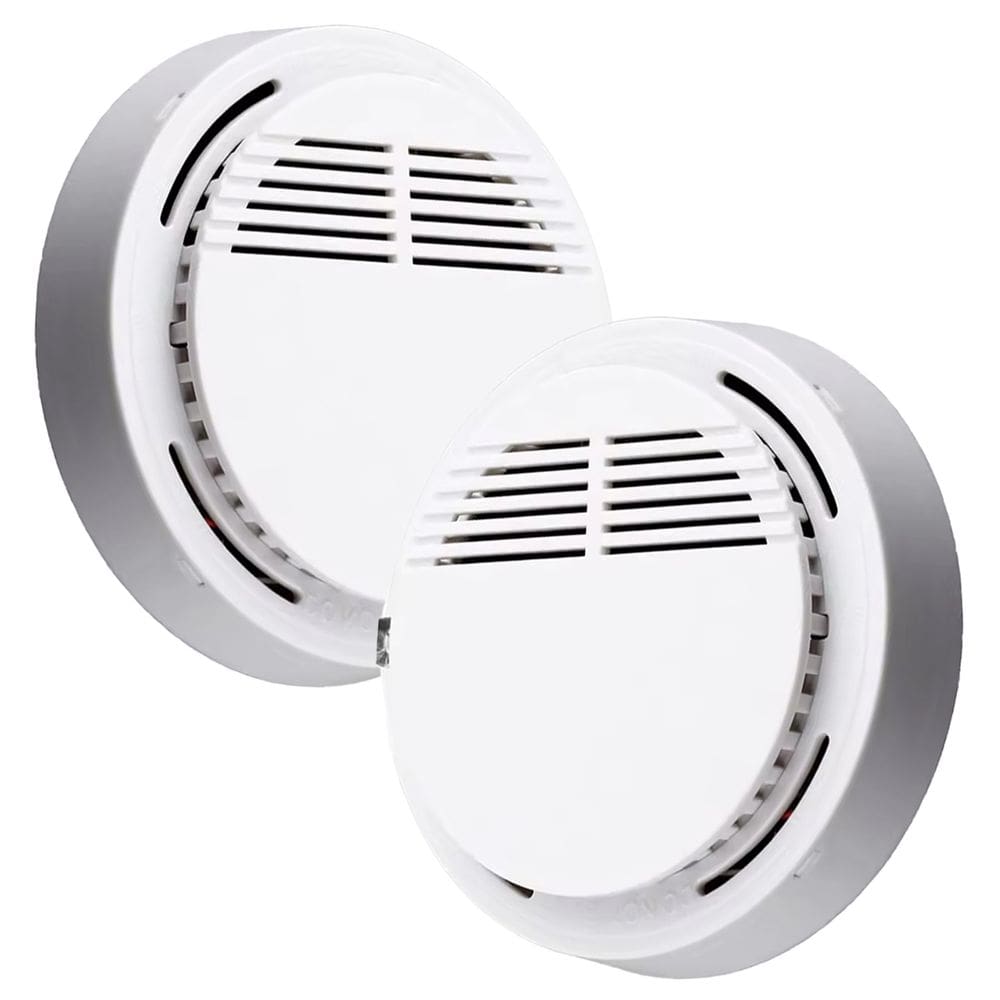 Detector de Incendio Fumaça Kit 2 unidades Sensor Fotoeletrico Alarme 85db  Fogo Proteçao Casa Residencial Comercial Segurança