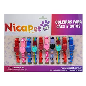 Coleira De Seda Com Borrachinhas Para Gato - Display 10 Un