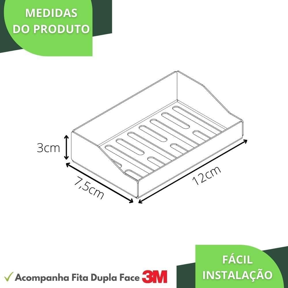 Porta Sabonete Adesivo Inox De Parede Banheiro Df