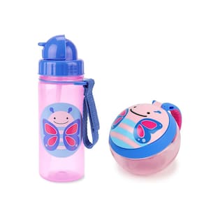 Skip Hop Borboleta Garrafinha Infantil e  Pote de Snack Kit
