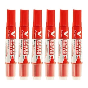 Pincel para Quadro Branco Recarregável Board Master Vermelho 6 Unidades - Pilot