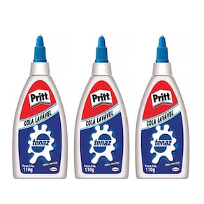 Cola Líquida Branca Escolar Pritt 110g 3 Unidades - Tenaz