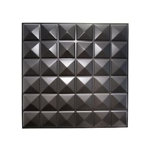Kit 25 Placas Revestimento Parede Pvc Relevo Piramide Preto