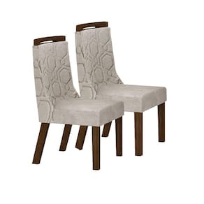 Kit 2 Cadeiras Sala De Jantar Agata Mdf Braúna,joli Palha