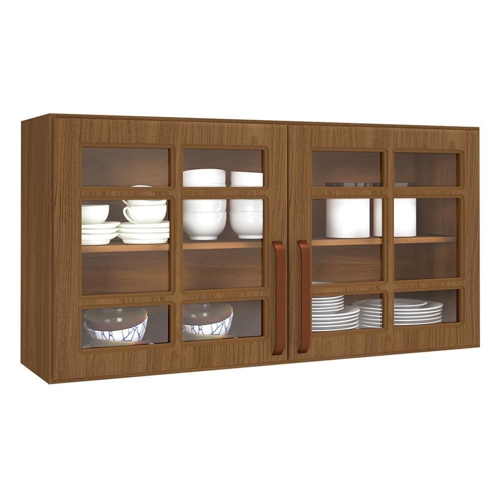 Armário Aéreo Monza 120cm 2 Portas com Vidro Incolor - Indékes