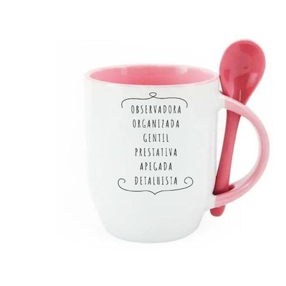 Caneca De Colher Rosa Signo Virgem