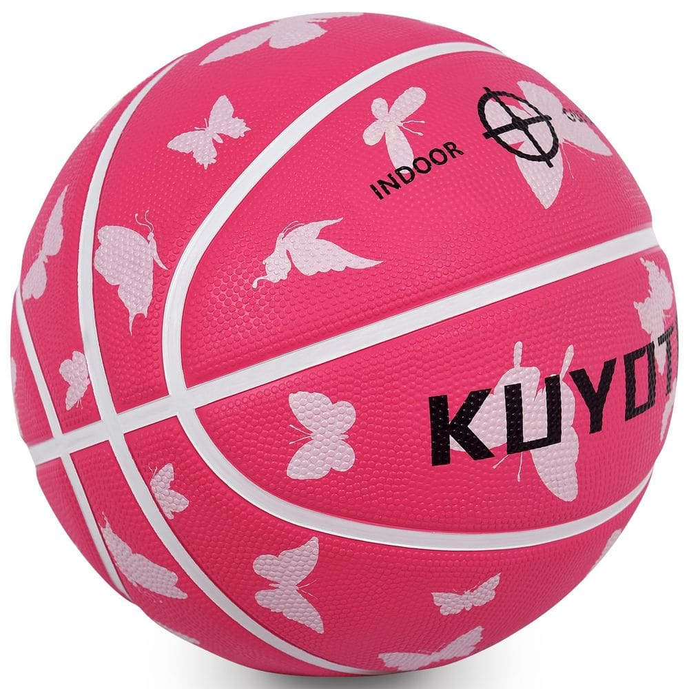 Basquete KUYOTQ Pink Butterfly Size 5 para meninas e crianças