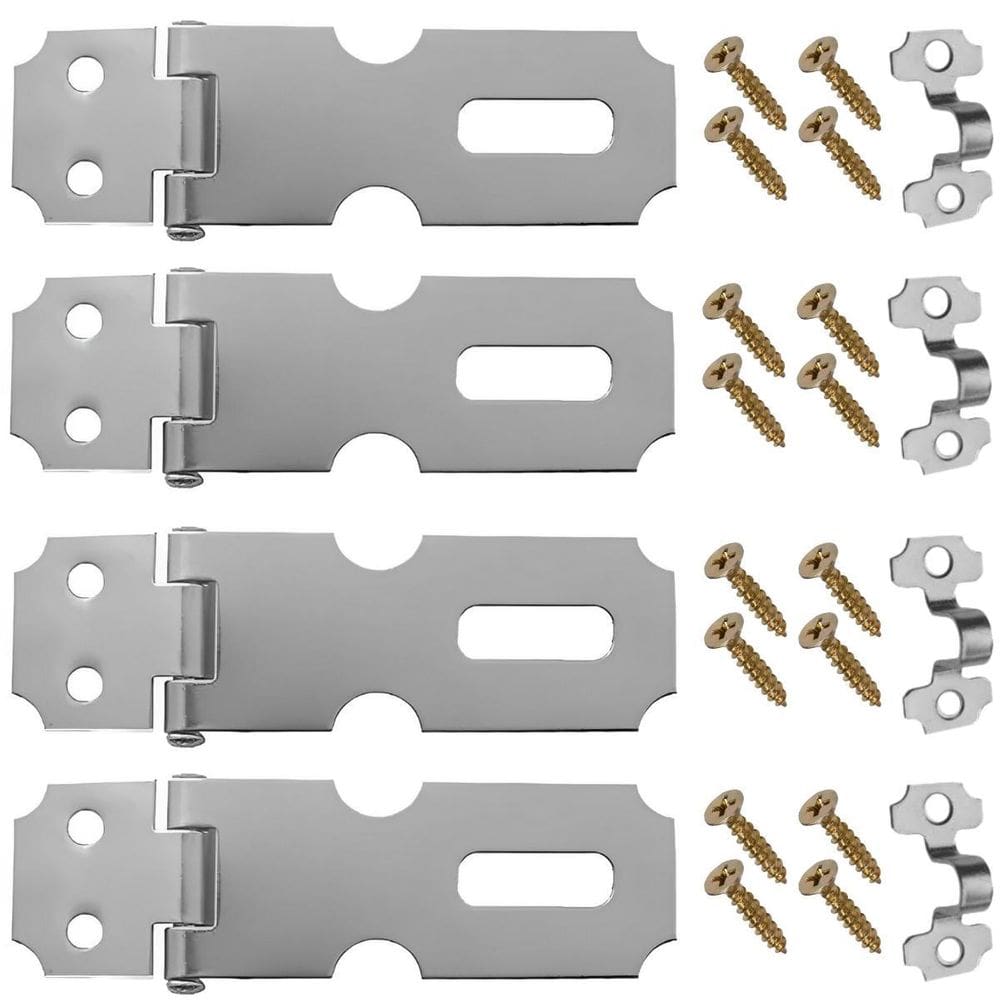 Dobradiça Porta Cadeado Fecho Trinco Zincado 6,3Cm 04 Un