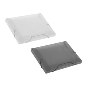 Kit Pasta Aba Elástica Plástica Pequena 1/2 Ofício (Mini) 20mm Soft Cristal/Fumê Polibras