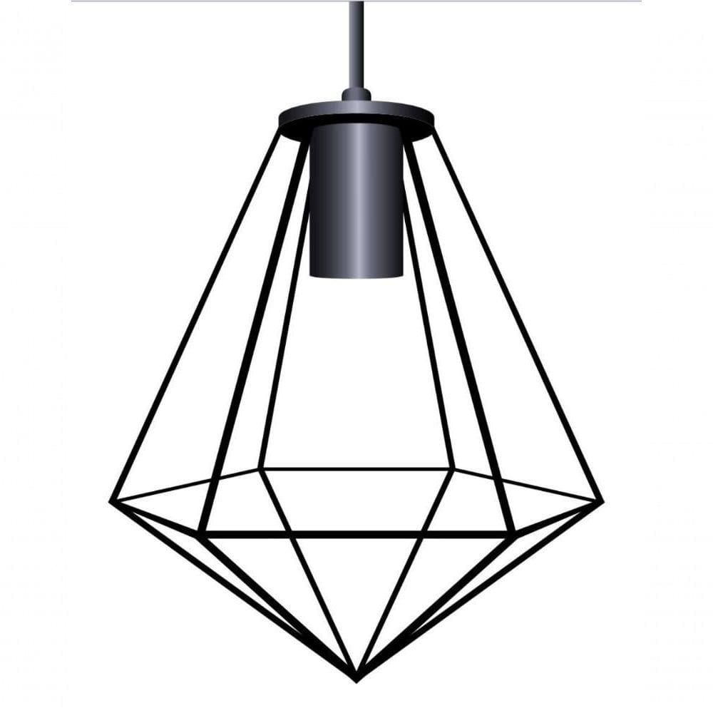 Lustre Pendente Elegante Aramado Diamante Cobre Cobre