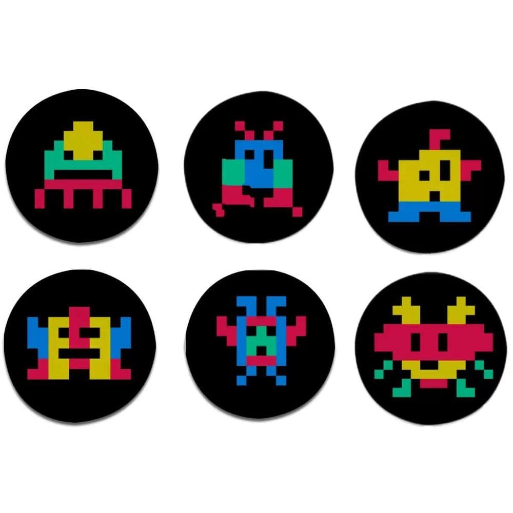 Kit 6 Porta Copos Monstros Invaders Pixels Oficial Geek Vip