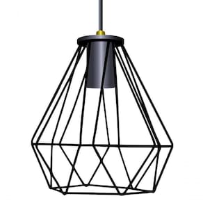 Lustre Luminária Diamante Elegante Pendente 3d Cobre Cobre
