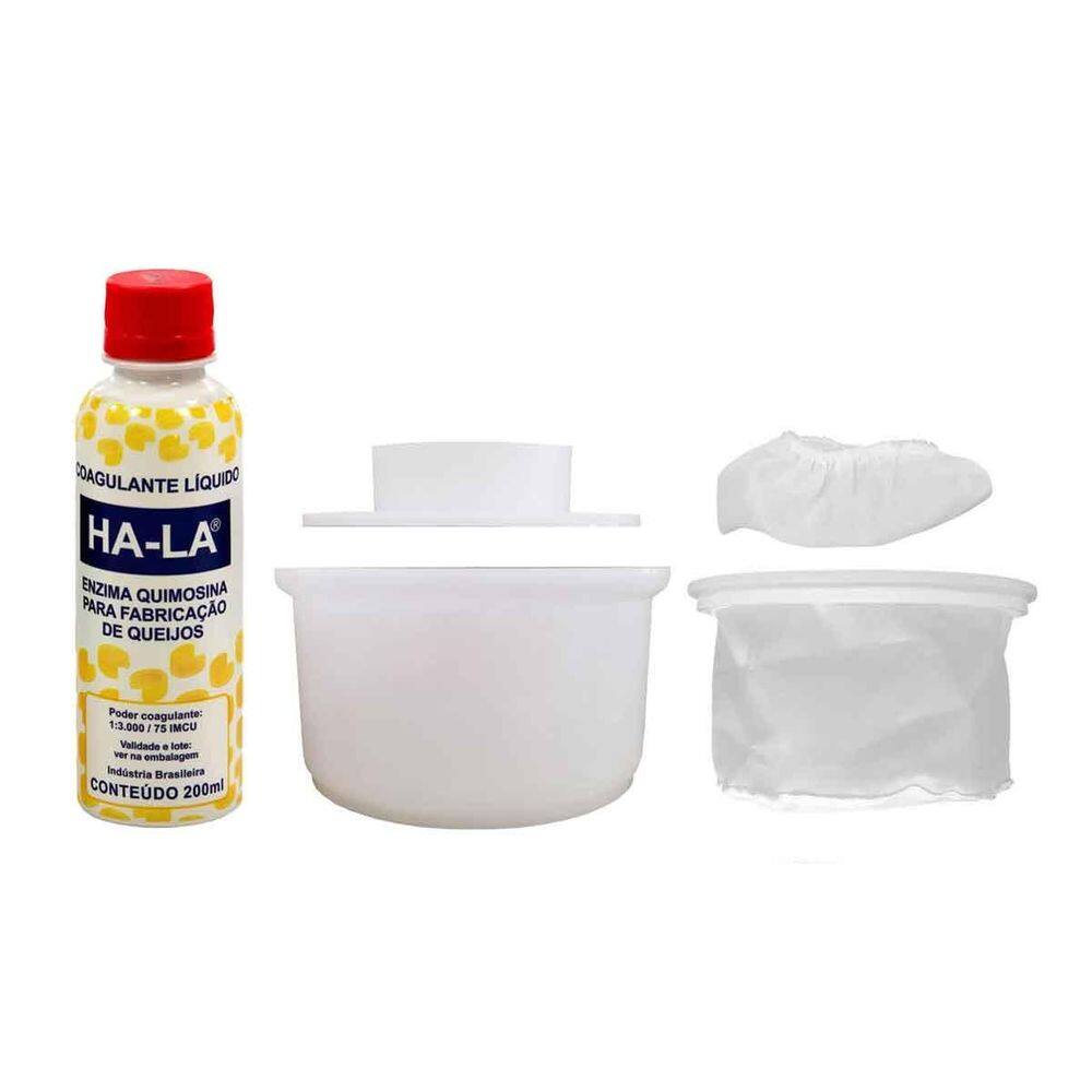 Kit Forma Queijo Minas Mp1000 Prensa Dessorador Touca Coalho
