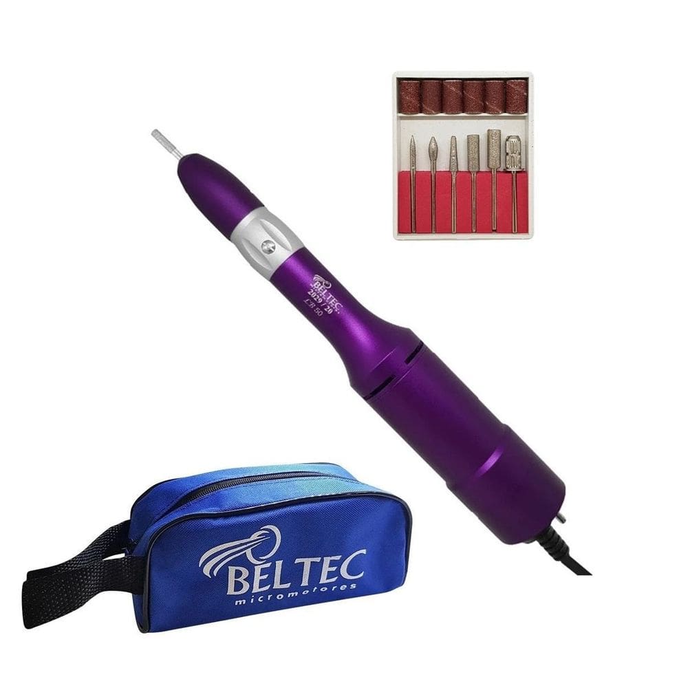Kit Micro Motor Lb 50 Caneta Rotação E Kit 6 Brocas Lixas