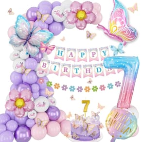 Conjunto de decorações de aniversário KISPATTI 7th Birthday Girl