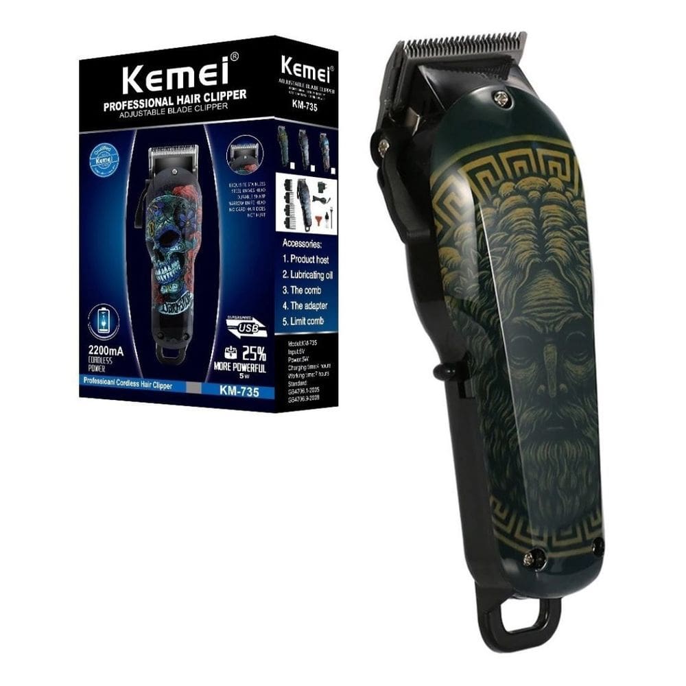 Máquina De Cortar Cabelo Profissional Kemei Km-735