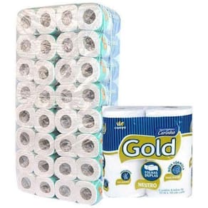 64 Rolos De Papel Higiênico Gold Folha Dupla 30M  1Pct