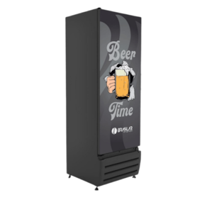 Cervejeira Braslar 500 Litros Porta Cega Adesivada Preta Isis C500P2 220v