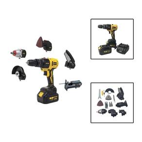 Kit Parafusadeira 6 Em 1 Multifuncional Motoserra 2 Baterias