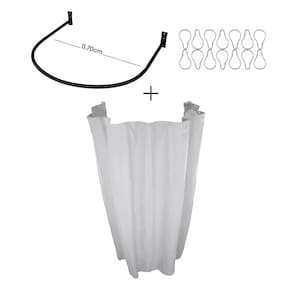 Kit Provador Cortina Blackout E Arco 70X70 Branco Gelo