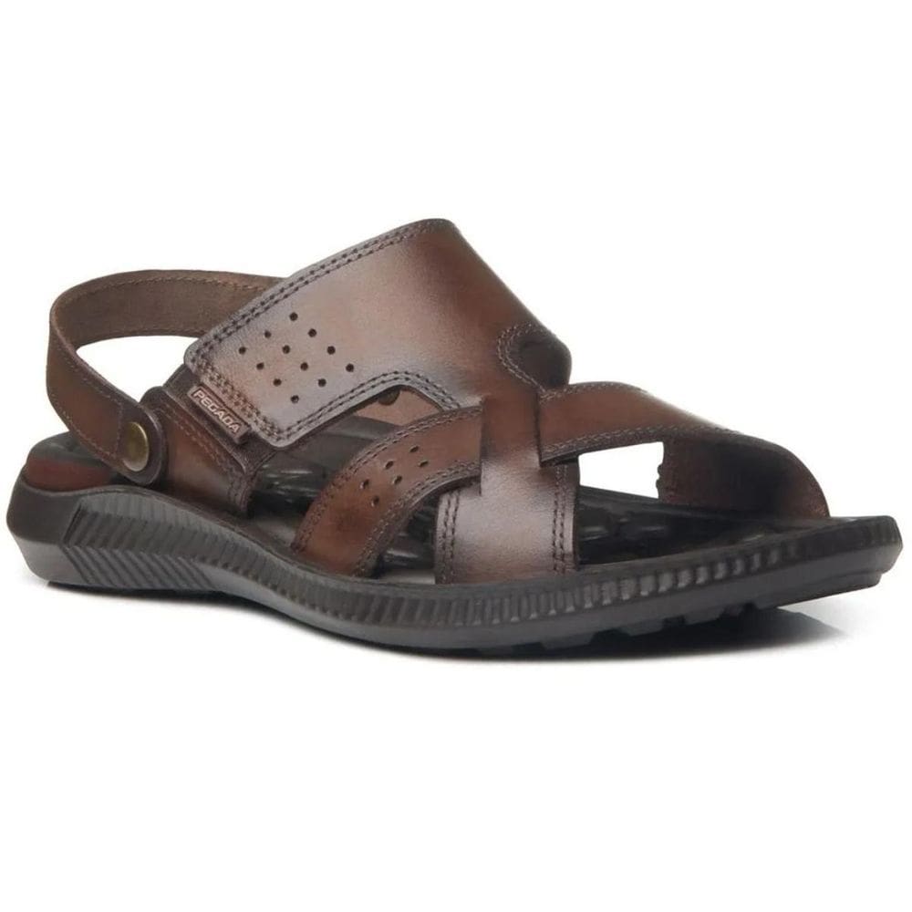 Sandália Couro Pegada 133156 Masculina - Marrom Escuro
