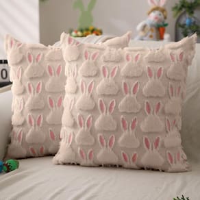 Capas de almofada DFXSZ Easter 45x45cm Conjunto de 2 orelhas rosa bege