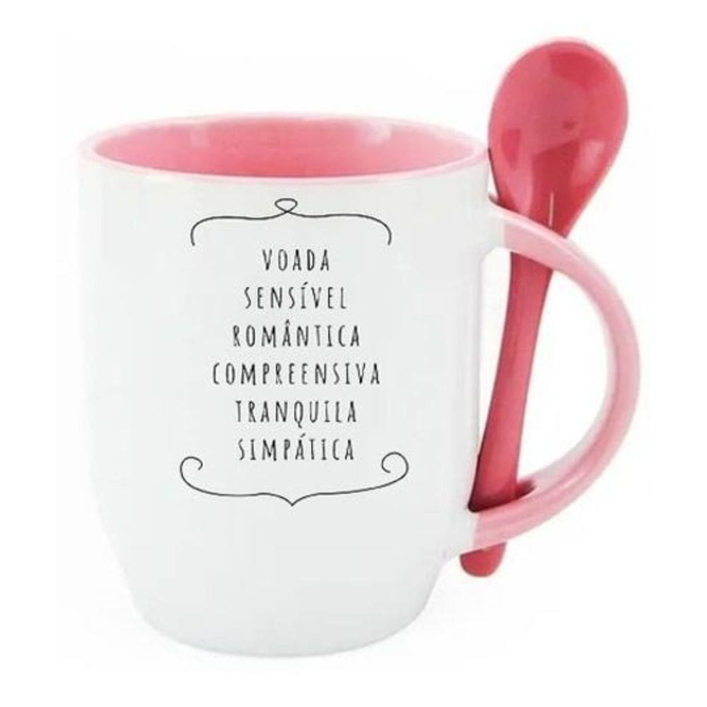 Caneca De Colher Rosa Signo Peixes