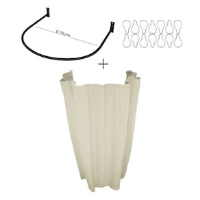 Kit Provador Cortina Blackout E Arco 70X70 Areia