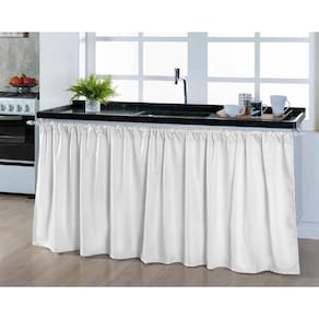Cortina Para Pia Cozinha Balcão 3,00X0,80 Tecido Liso Branco