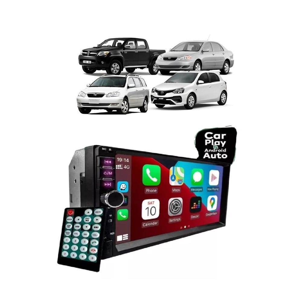 Kit Multimídia Etios Corolla Hilux 7 Pol CarPlay AndroidAuto - 7810HCPAA FirstOption