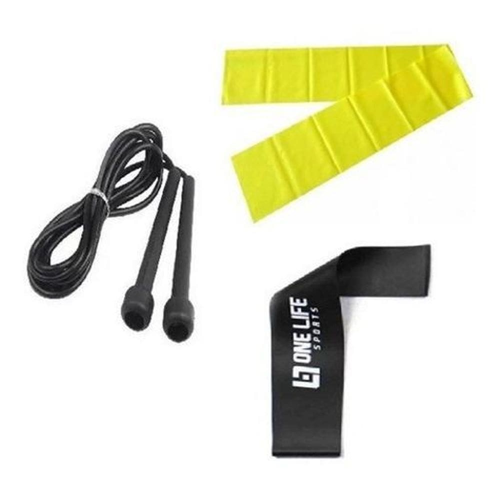 Mini Band Forte + Corda Em Pvc + Faixa Leve 1,2