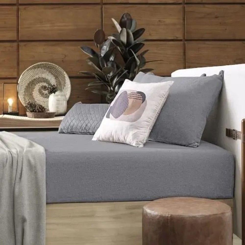 Lençol De Pelinho Com Elástico Plush Inove King 193x203x38cm - Ardósia