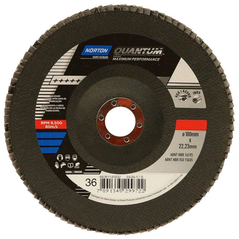 Disco Flap Quantum R996 180mm Grão 36 - Norton