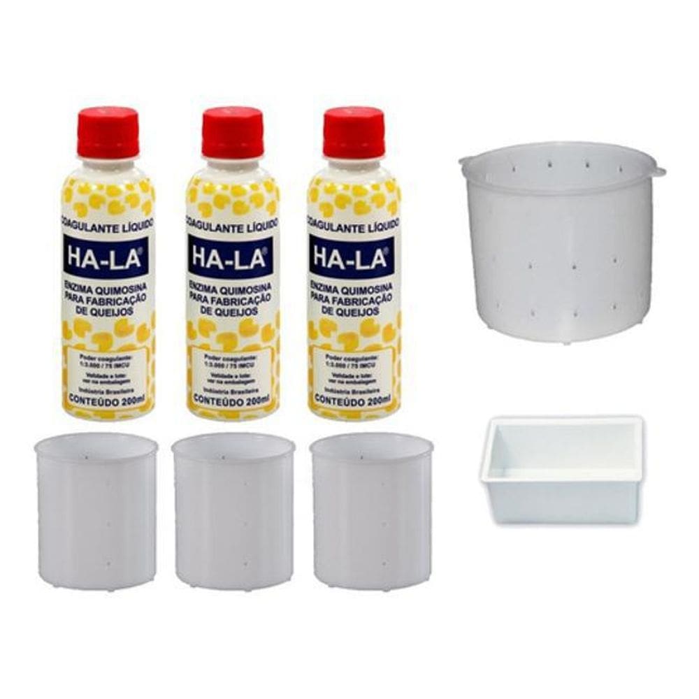 Kit 3 Coalhos Hala+ 3 Formas 500G+ 1 Forma 1Kg+ 1 Forma 500G