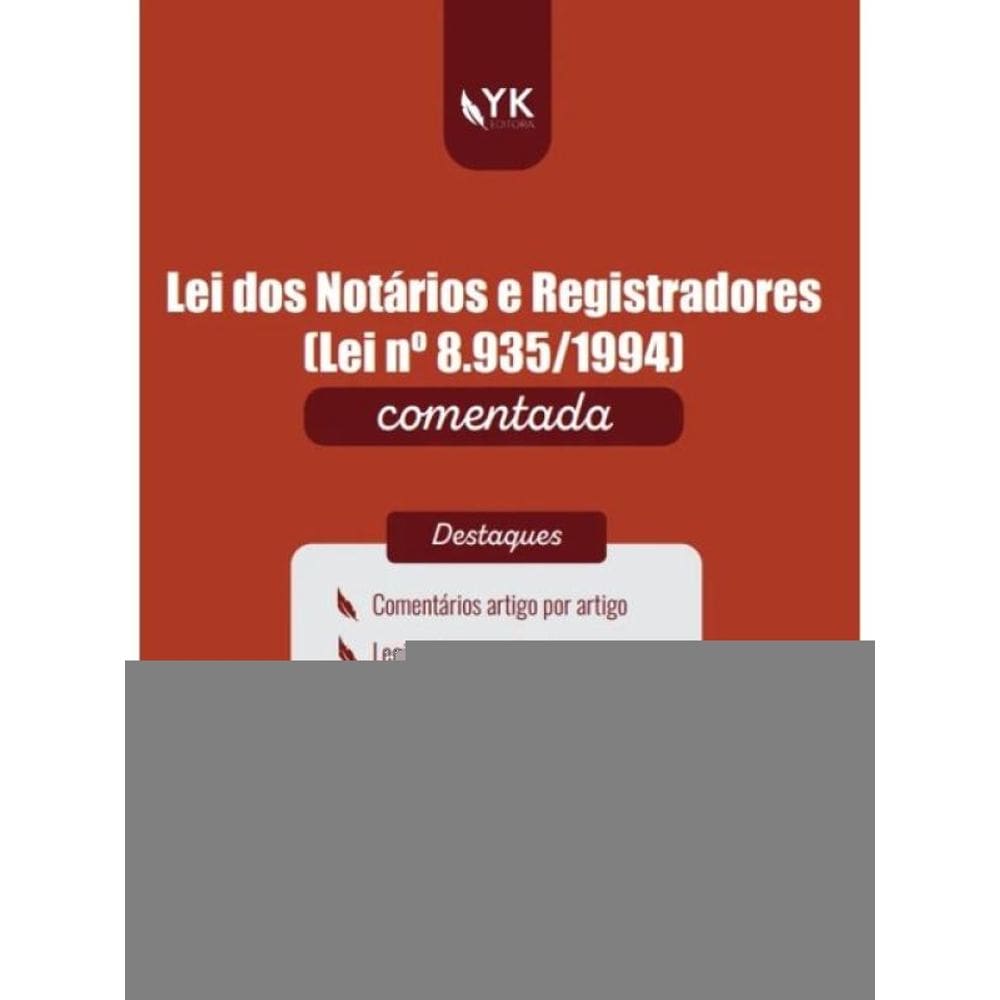 Lei Dos Notários E Registradores - Lei Nº 8.935/1994 - Comentada - 2025