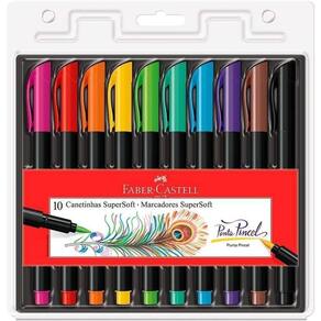 Caneta Brush Pincel Pen Faber Castell C/ 10 Cores
