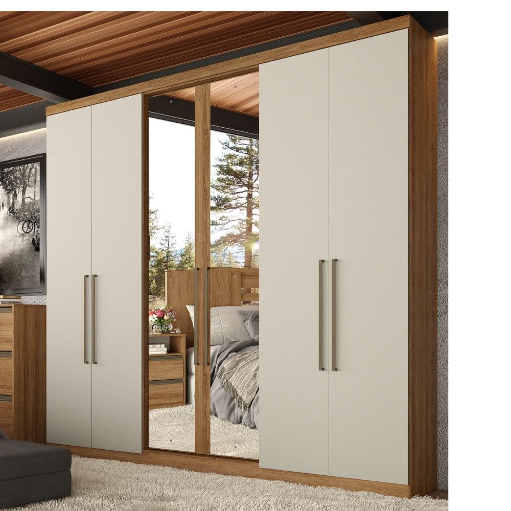 Guarda Roupa Casal com Espelho 6 Portas Presence Full Glass THB
