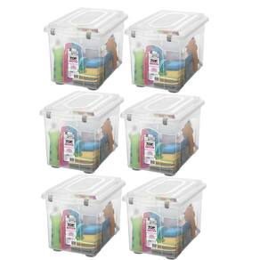 Kit 6 Organizador De Escritório 56,1L Transparente Com Tampa