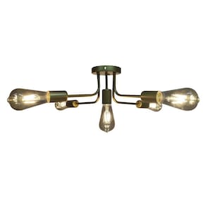 Lustre Sputnik Com 5 Lampadas Candelabro Luminaria Sala Recepçao Ambiente Comercial Residencial Iluminaçao Decoraçao E27