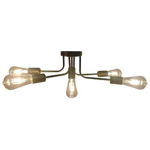 Lustre Sputnik Com 5 Lampada E27 Luminaria Sala Recepçao Candelabro Ambiente Comercial Residencial Decoraçao Iluminaçao