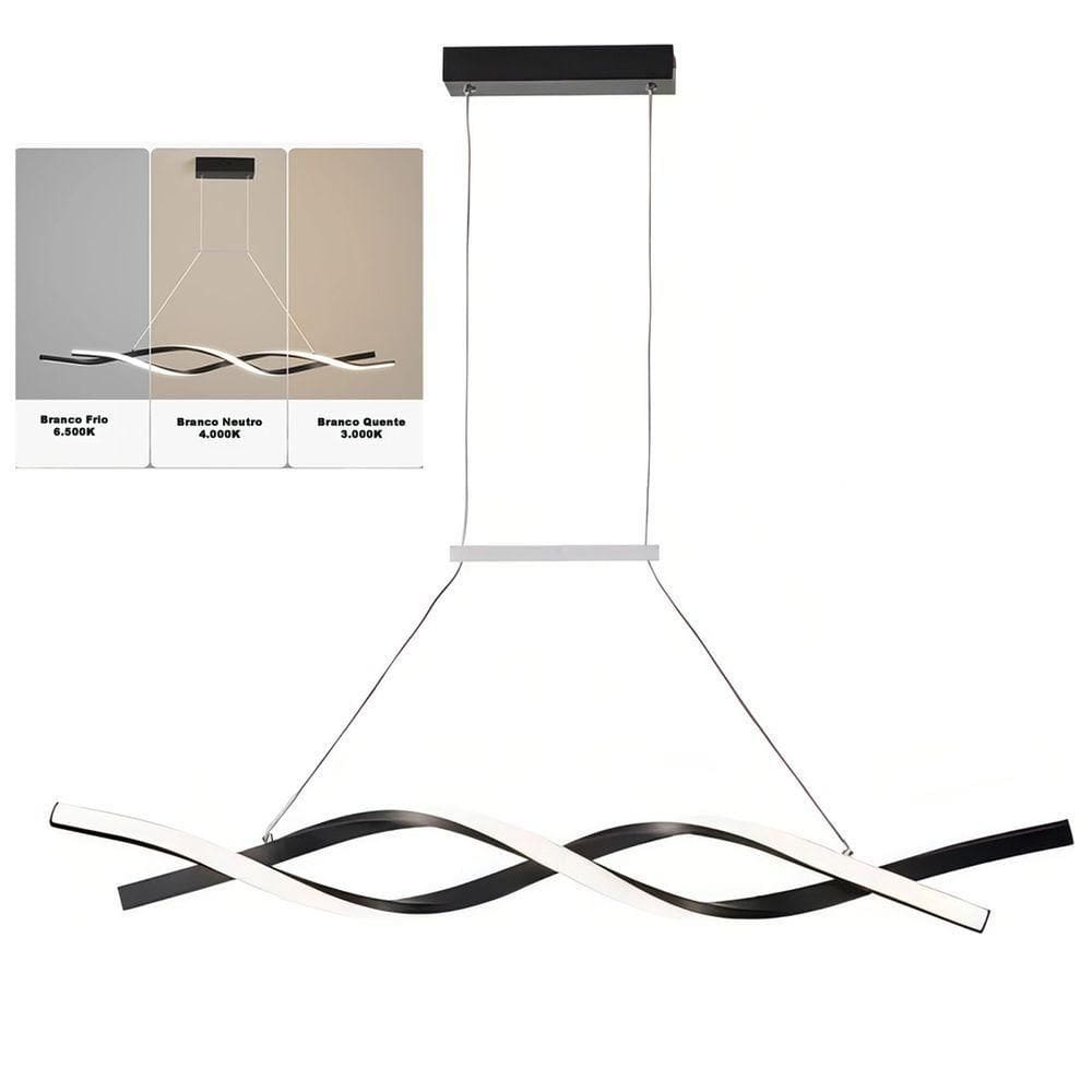 Lustre Pendente Aspiral Led Iluminaçao Hall De Entrada Recepçao Sala De Jantar Decoraçao Comercial Residencial Ambiente
