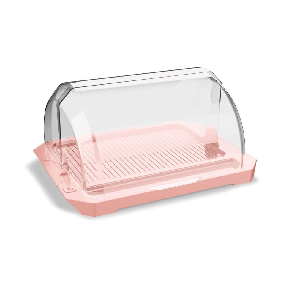 Porta Pão Com Tampa Acrílico Armazena E Conserva Uz Rosa
