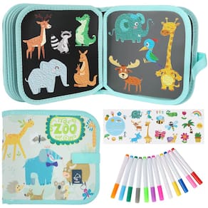Conjunto de doodle de livros apagáveis Qrytoi Magic Drawing de 14 páginas com canetas