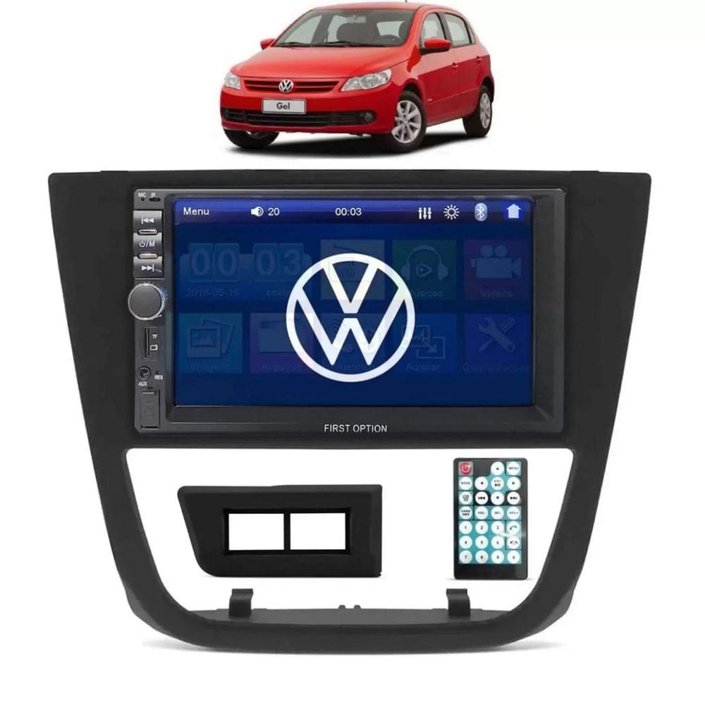 Kit Multimídia Gol Voyage Saveiro G5 2009 / 2012 7 Pol CarPlay AndroidAuto USB Bt - 7810HCPAA FirstOption