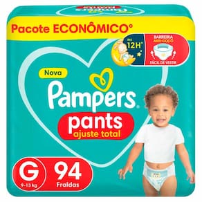Fralda Pampers Pants Ajuste Total Tamanho G 94 Unidades Descartáveis