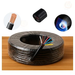 Cabo Rack Movel Paredão Qualidade Malha de Blindagem 100% Cobre Anti Ruído 4 RCA 7 Vias Remoto Positivo e Negativo 15M