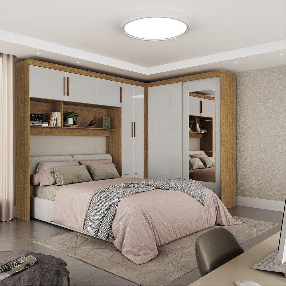 Quarto Modulado Casal com Espelho 7 Portas Belém Carioca Móveis